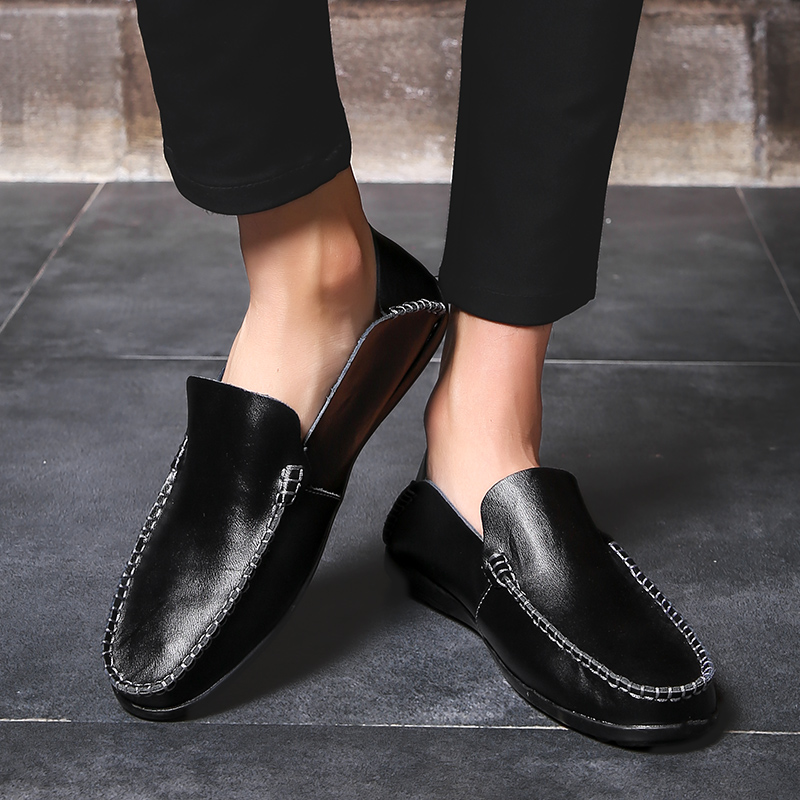 Men Formal Soft Leather Shoes Fashion High Quality Leisure Pea Loafers Plus Size Casual Wedding Shoe