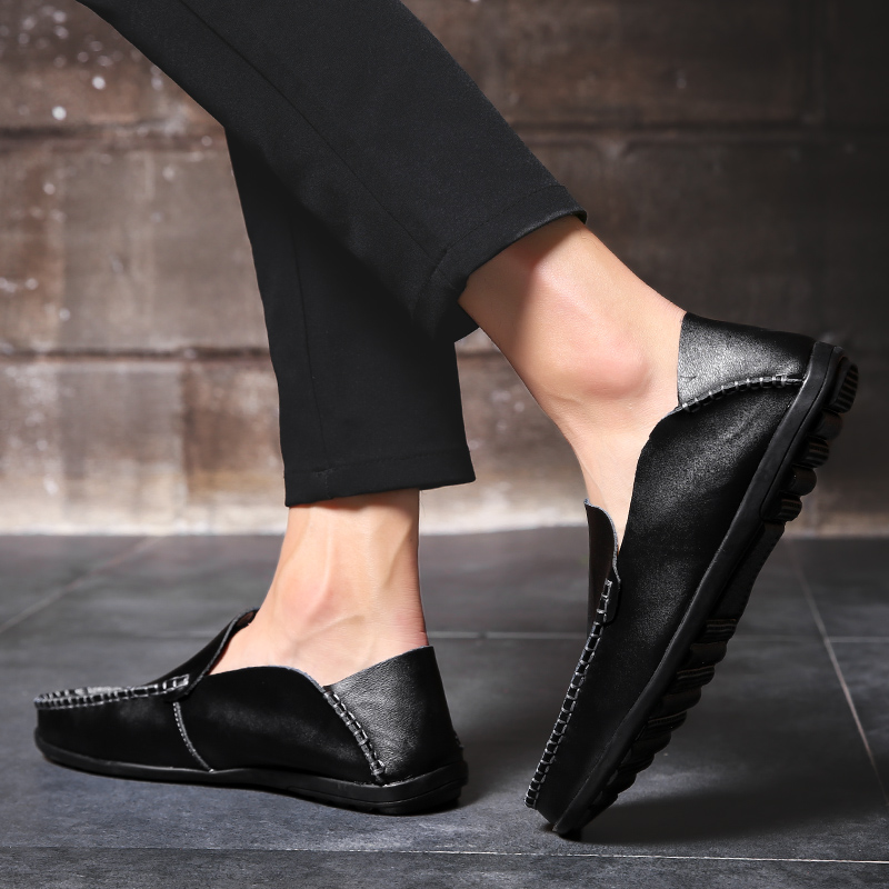 Men Formal Soft Leather Shoes Fashion High Quality Leisure Pea Loafers Plus Size Casual Wedding Shoe