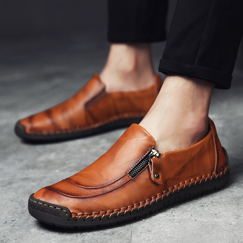 Men Formal Genuine Leather Shoes Plus Size High Quality Breathable Loafers Leisure Wedding Shoes