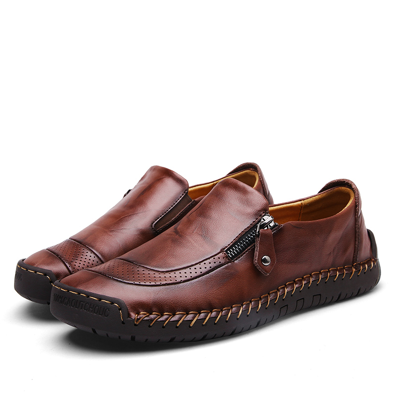 Men Formal Genuine Leather Shoes Plus Size High Quality Breathable Loafers Leisure Wedding Shoes