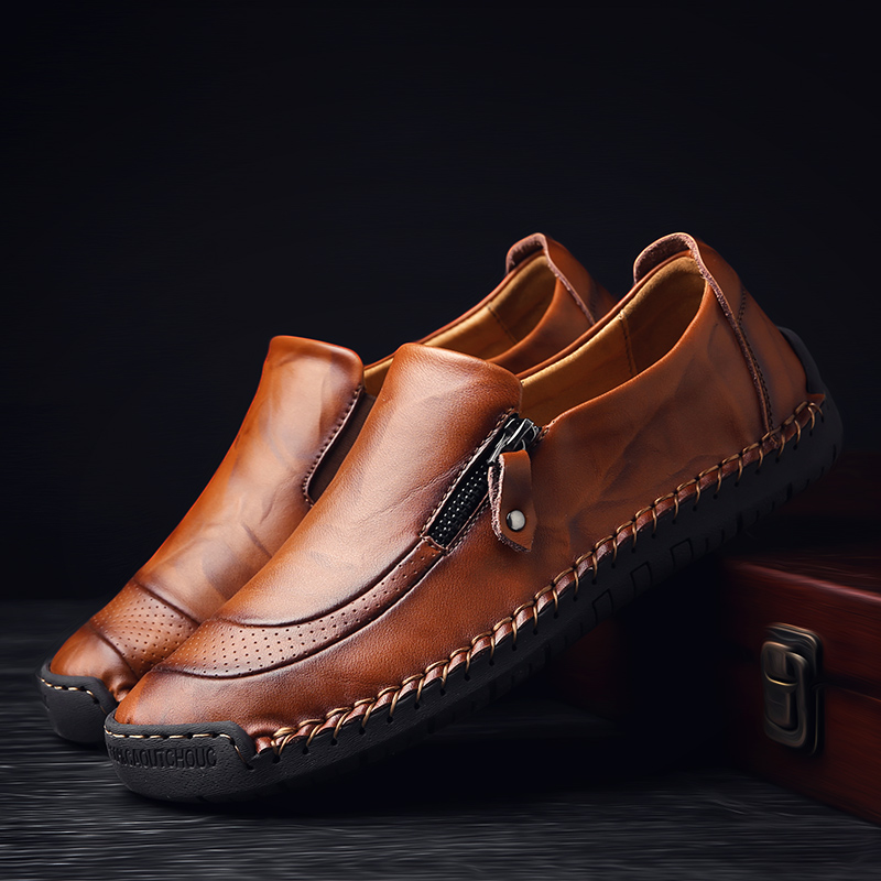 Men Formal Genuine Leather Shoes Plus Size High Quality Breathable Loafers Leisure Wedding Shoes