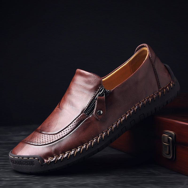 Men Formal Genuine Leather Shoes Plus Size High Quality Breathable Loafers Leisure Wedding Shoes