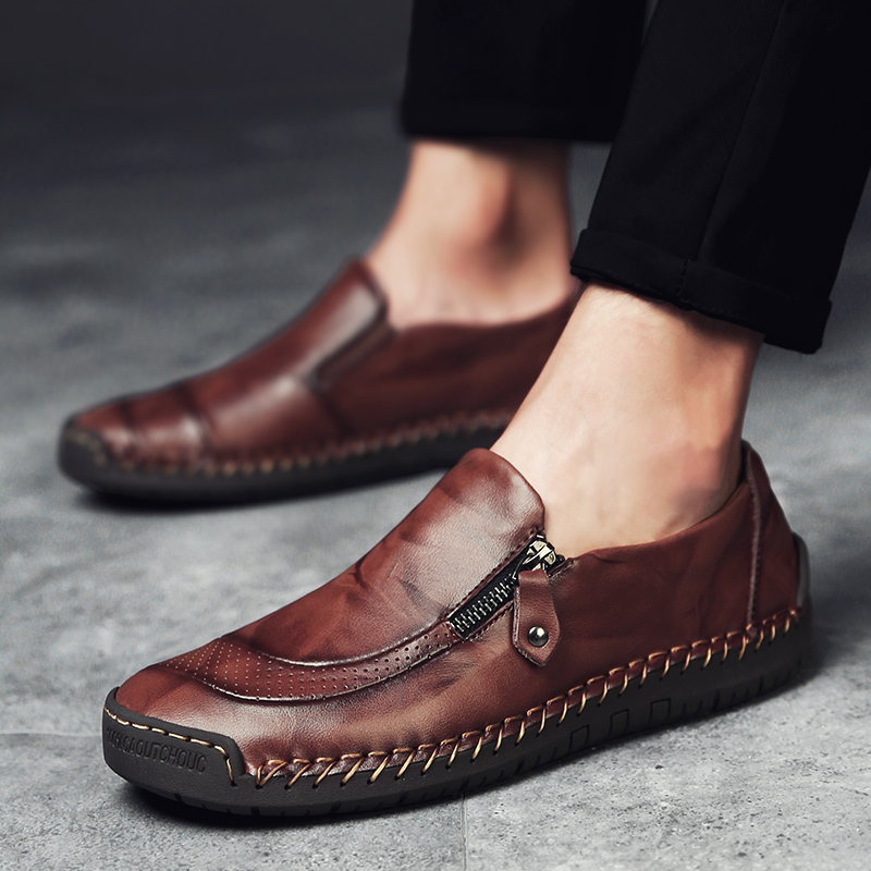 Men Formal Genuine Leather Shoes Plus Size High Quality Breathable Loafers Leisure Wedding Shoes