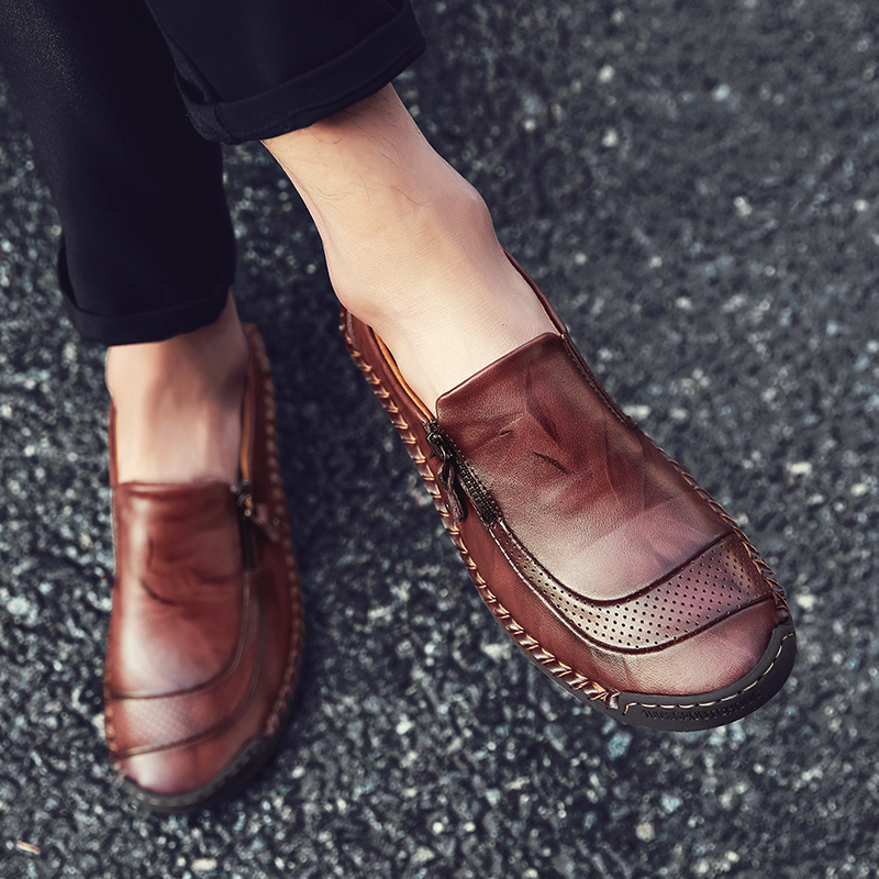 Men Formal Genuine Leather Shoes Plus Size High Quality Breathable Loafers Leisure Wedding Shoes
