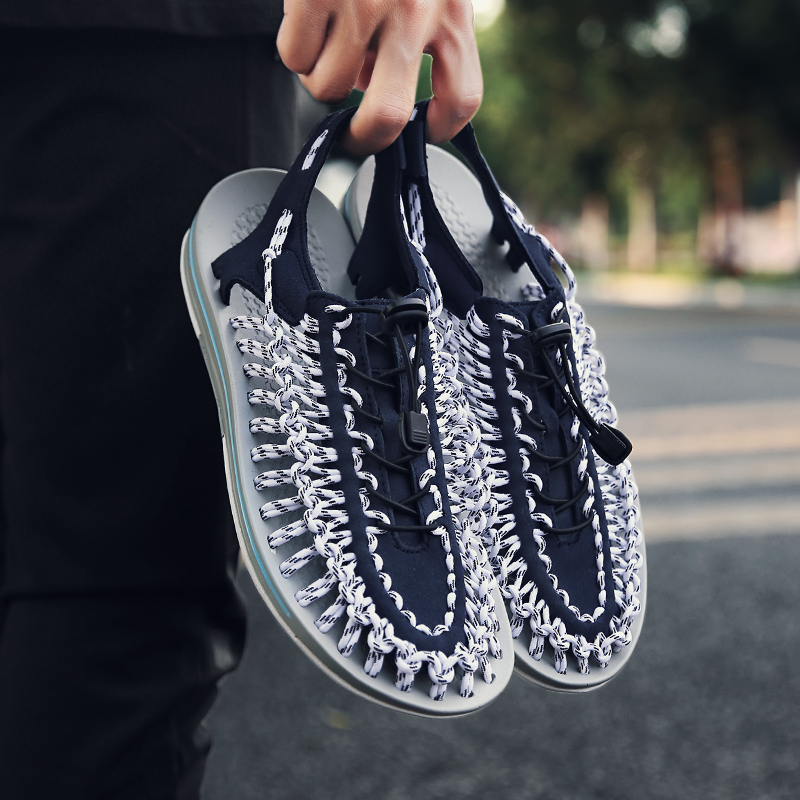 Men Hand-woven Roman Sandals Fashion Comfortable Sport Walking Shoes Women Casual Outdoor Sandals