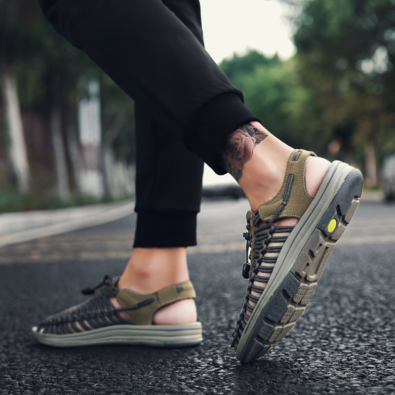 Men Hand-woven Roman Sandals Fashion Comfortable Sport Walking Shoes Women Casual Outdoor Sandals