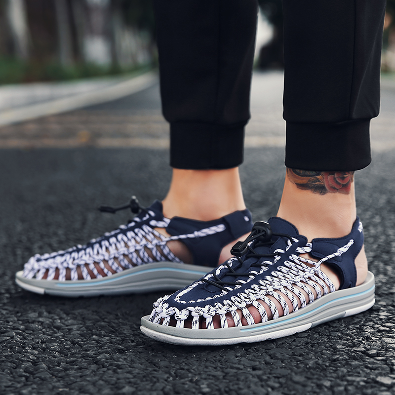 Men Hand-woven Roman Sandals Fashion Comfortable Sport Walking Shoes Women Casual Outdoor Sandals