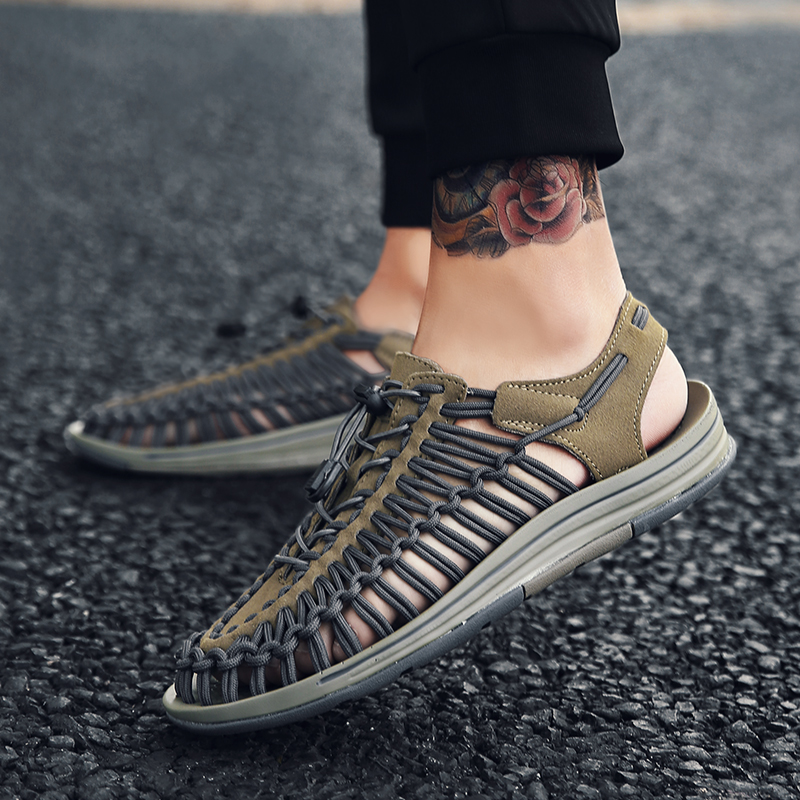 Men Hand-woven Roman Sandals Fashion Comfortable Sport Walking Shoes Women Casual Outdoor Sandals