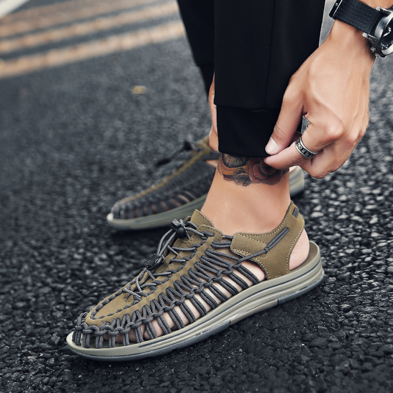 Men Hand-woven Roman Sandals Fashion Comfortable Sport Walking Shoes Women Casual Outdoor Sandals