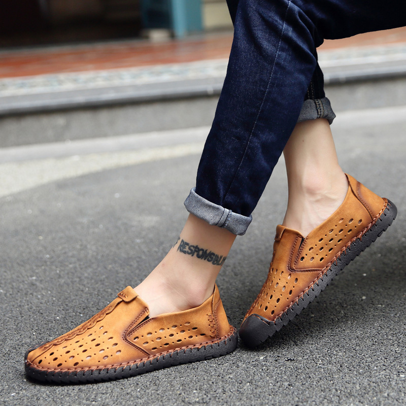 Men Fashion Business Leather Shoes Casual Breathable Work Loafers Formal Wedding Shoes