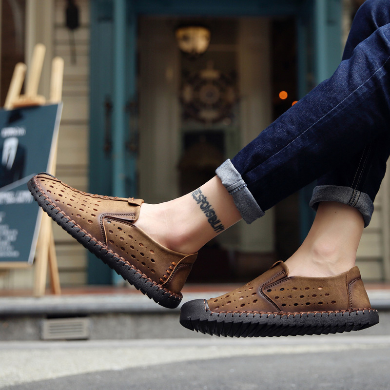 Men Fashion Business Leather Shoes Casual Breathable Work Loafers Formal Wedding Shoes