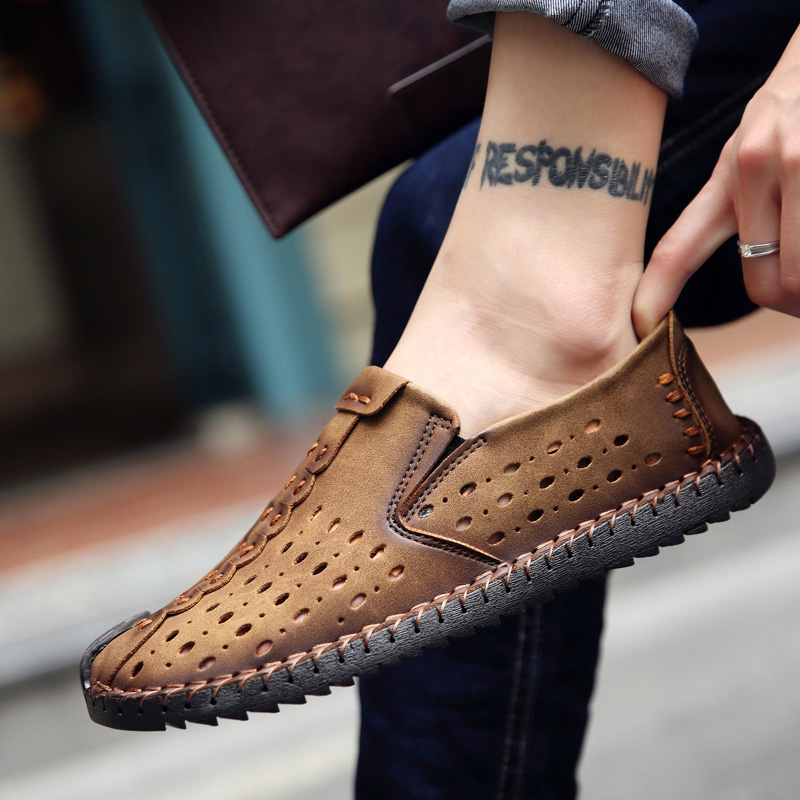 Men Fashion Business Leather Shoes Casual Breathable Work Loafers Formal Wedding Shoes