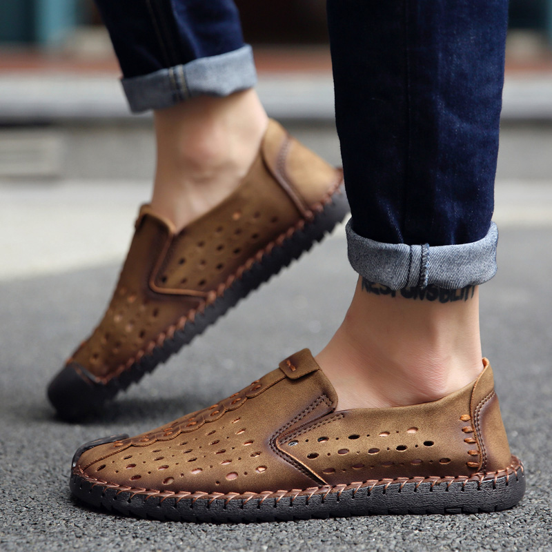 Men Fashion Business Leather Shoes Casual Breathable Work Loafers Formal Wedding Shoes