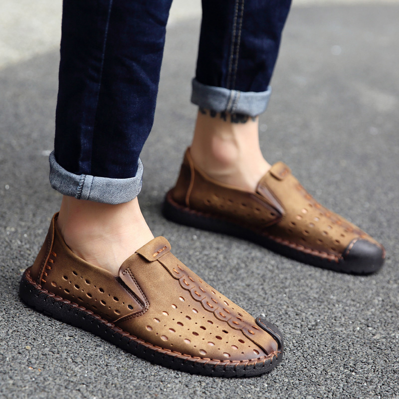 Men Fashion Business Leather Shoes Casual Breathable Work Loafers Formal Wedding Shoes