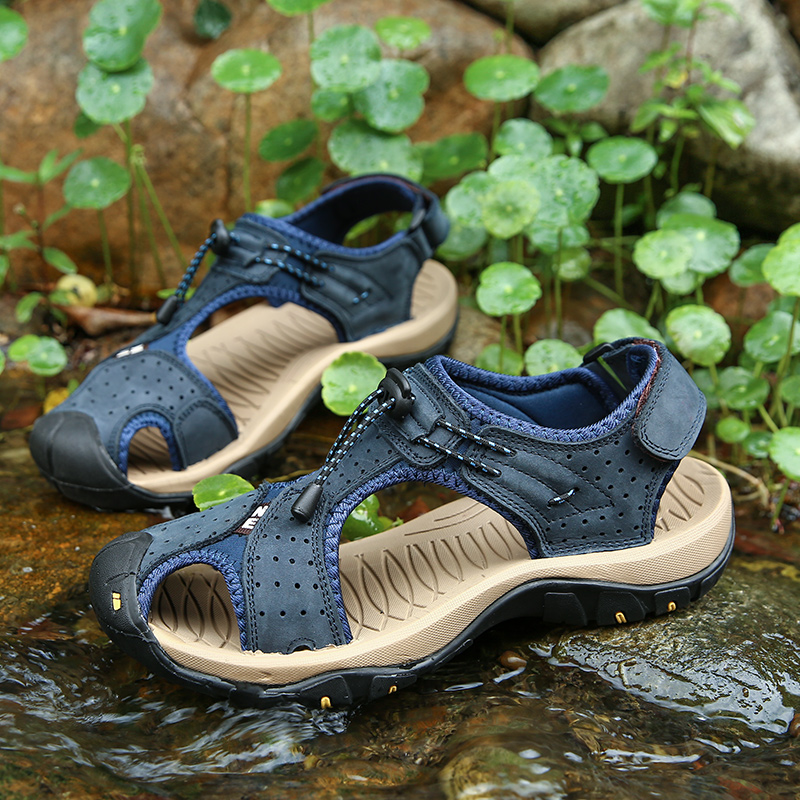 Men Fashion Leisure Leather Sandals Plus Size Trekking Waterproof Sport Shoes Climbing Sandals