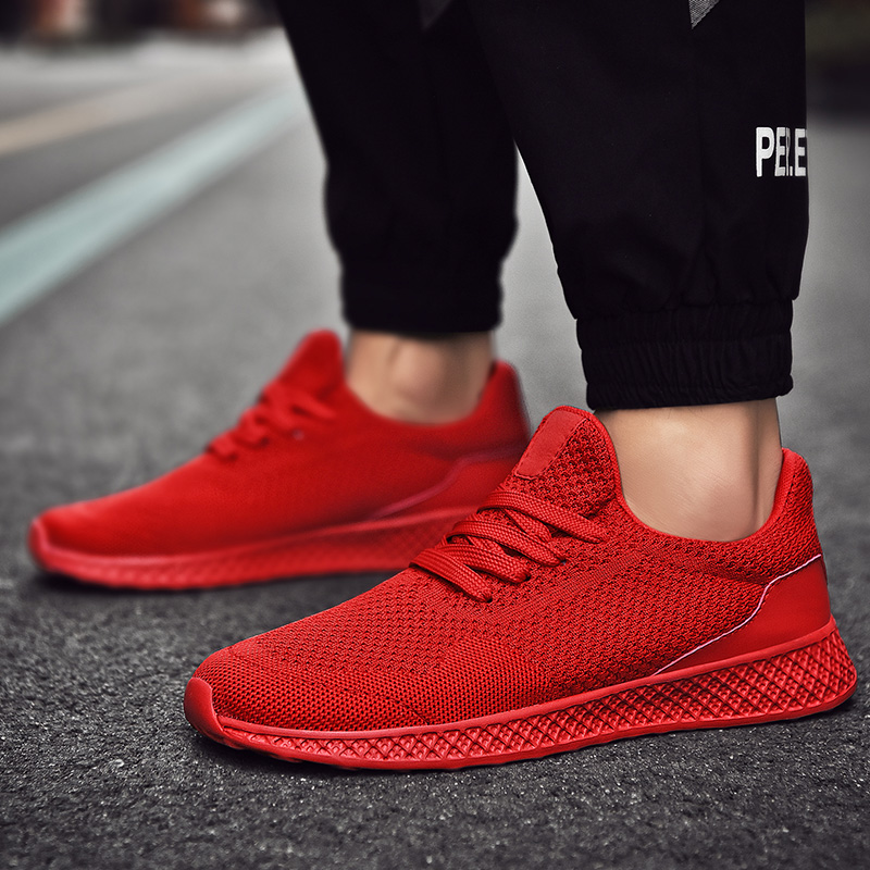 Men Fashion Non-slip Sport Shoes Plus Size Breathable Mesh Running Shoes Casual Work Sneakers