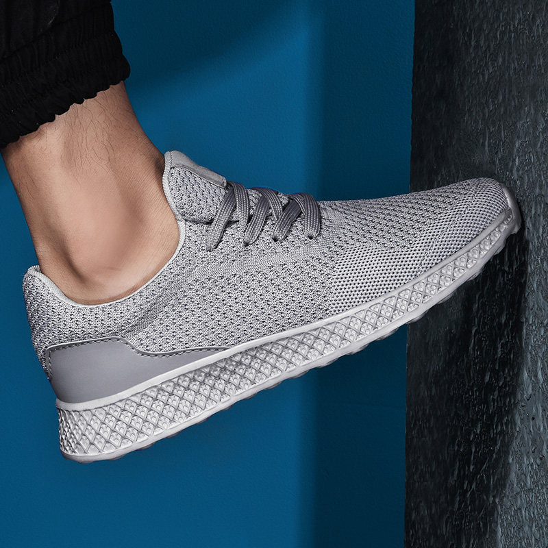 Men Fashion Non-slip Sport Shoes Plus Size Breathable Mesh Running Shoes Casual Work Sneakers