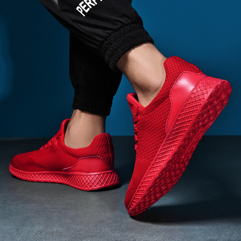 Men Fashion Non-slip Sport Shoes Plus Size Breathable Mesh Running Shoes Casual Work Sneakers