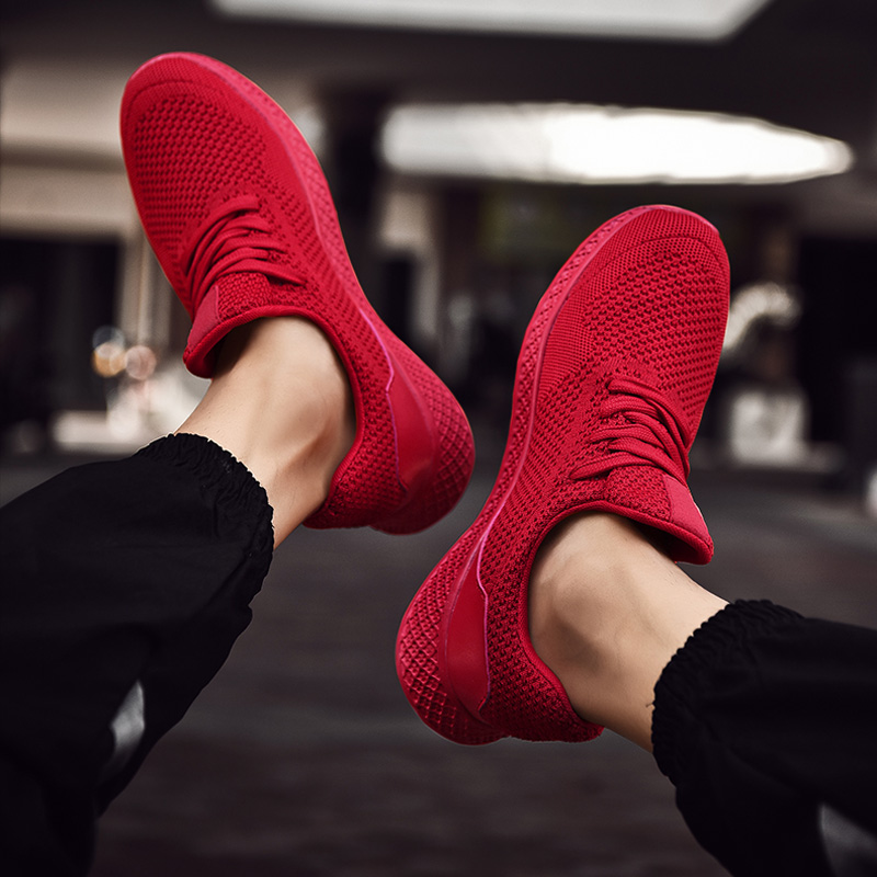 Men Fashion Non-slip Sport Shoes Plus Size Breathable Mesh Running Shoes Casual Work Sneakers