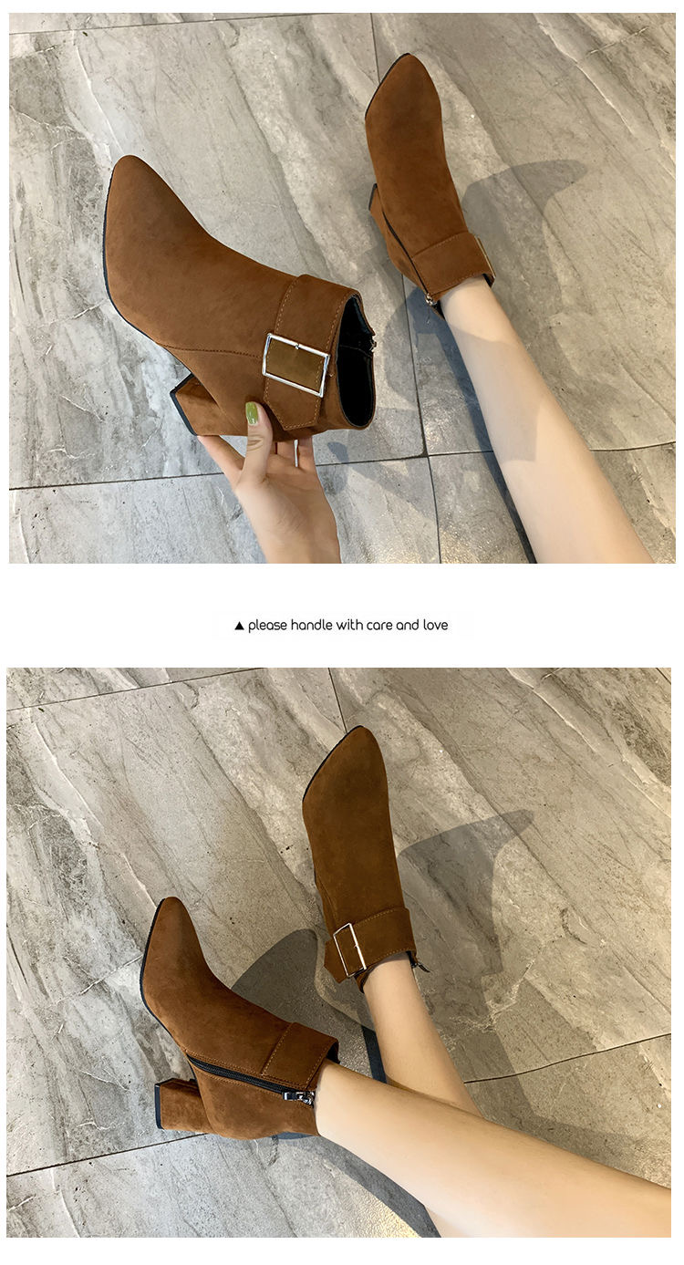 PNR 2021 women&apos;s boots fashion thick heel short boots women&apos;s high heel boots quality ladies shoes