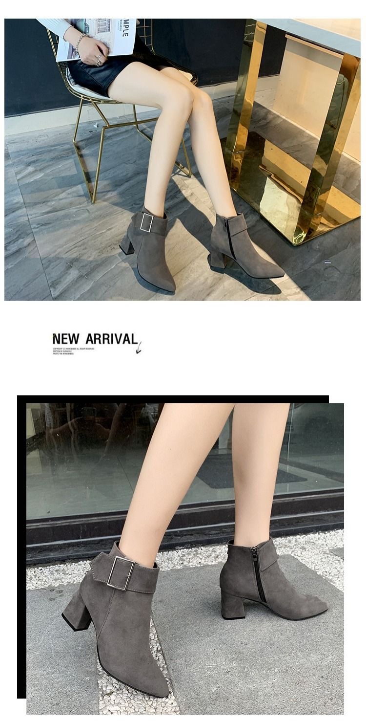 PNR 2021 women&apos;s boots fashion thick heel short boots women&apos;s high heel boots quality ladies shoes