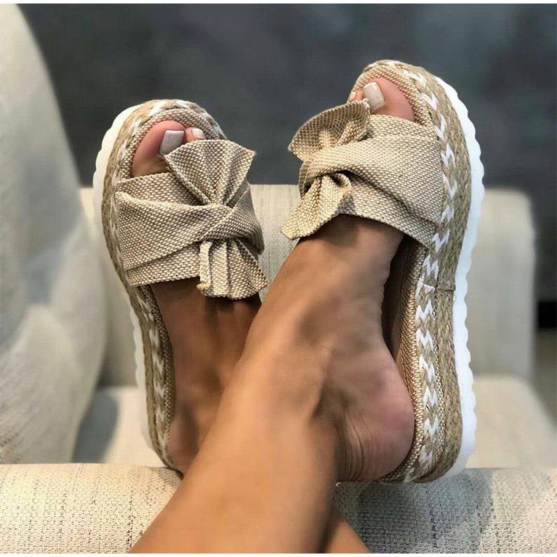 PNR Slippers women&apos;s slide bow summer sandals bow slippers women&apos;s floral sandals flip flops