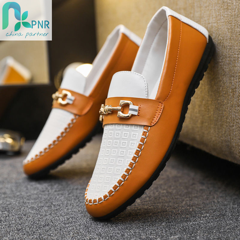 PNR 2021 new men&apos;s casual shoes bean shoes soft leather soft bottom driving shoes lazy shoes