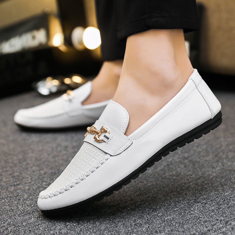 PNR 2021 new men&apos;s casual shoes bean shoes soft leather soft bottom driving shoes lazy shoes