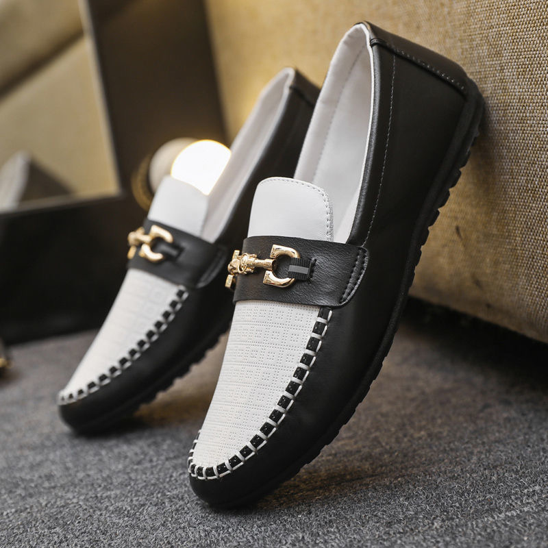 PNR 2021 new men&apos;s casual shoes bean shoes soft leather soft bottom driving shoes lazy shoes