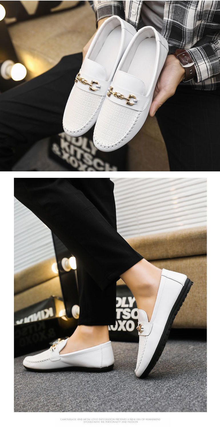 PNR 2021 new men&apos;s casual shoes bean shoes soft leather soft bottom driving shoes lazy shoes