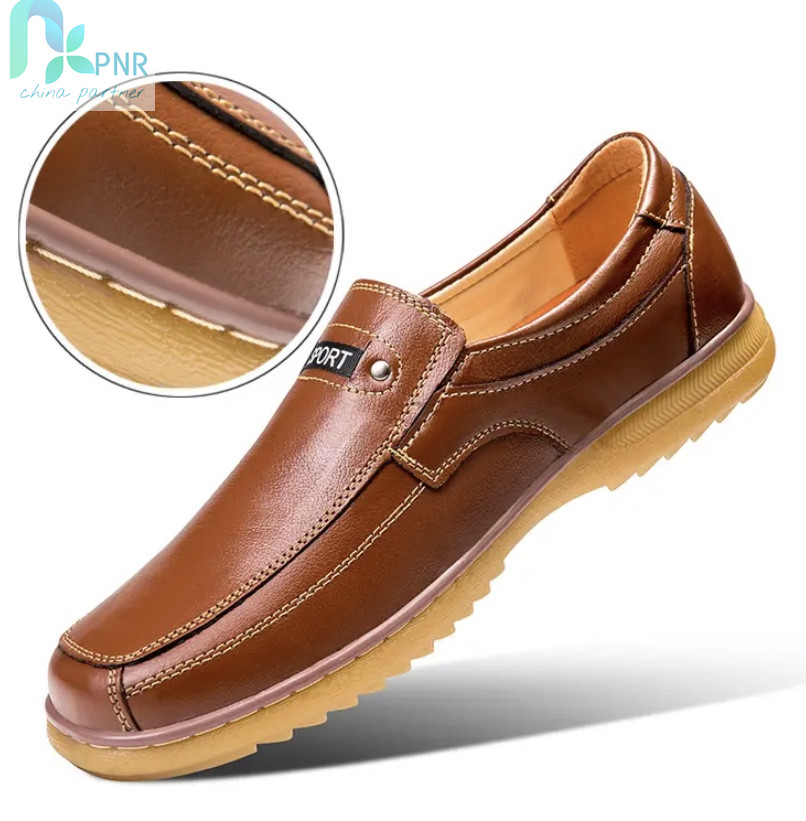 PNR 2021new first layer cowhide tendon bottom men shoes shoes beans shoes casual shoes leather shoes