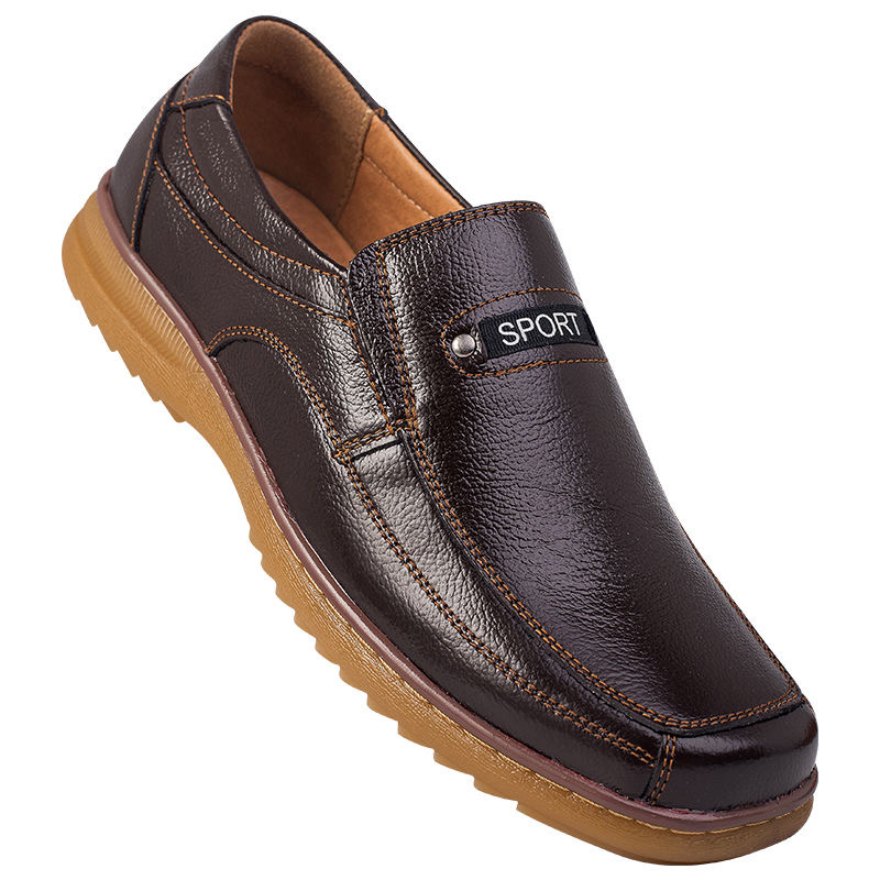 PNR 2021new first layer cowhide tendon bottom men shoes shoes beans shoes casual shoes leather shoes