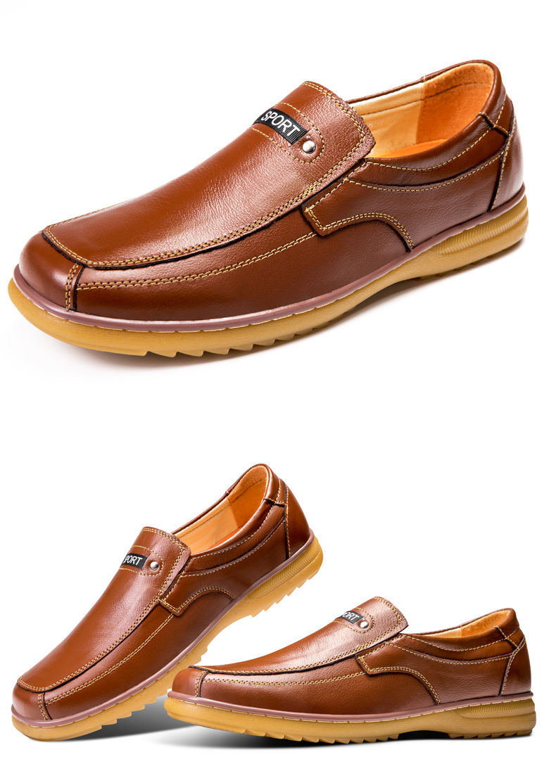 PNR 2021new first layer cowhide tendon bottom men shoes shoes beans shoes casual shoes leather shoes