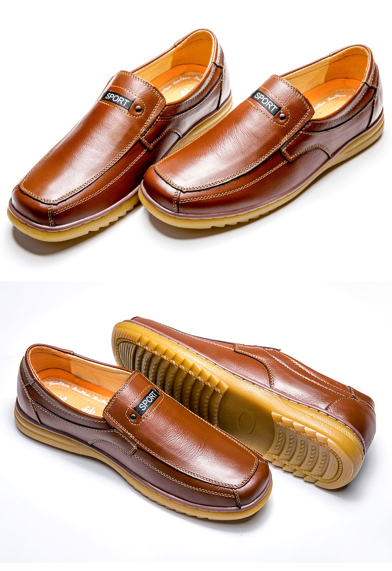 PNR 2021new first layer cowhide tendon bottom men shoes shoes beans shoes casual shoes leather shoes