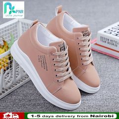 RNR NEW women's shoes women's sports shoes casual shoes fashion high quality leather shoes fashion shoes ladies sneakers Brown pink 36