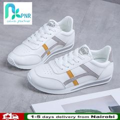 PNR NEW Women shoes Athletic shoes high-quality leather breathable leisure sports trend ladies sports shoes running shoes Gray 37