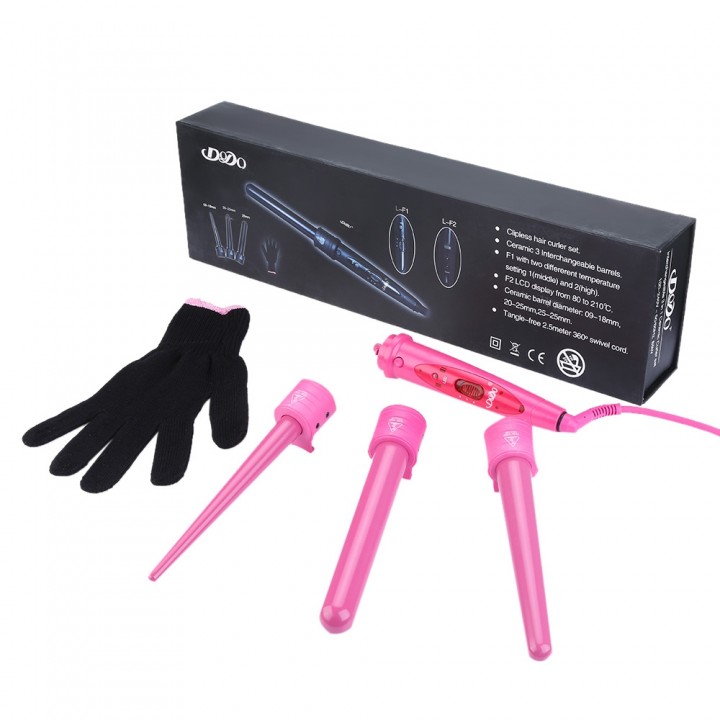 Magic Curling Wand Interchangeable 3 Parts Clip Ir