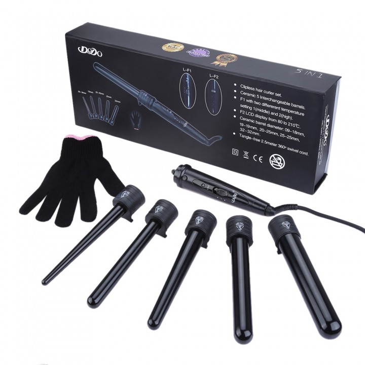 Professinal Salon 5-in-1 Interchangeable Hair Curl