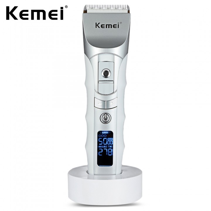 Kemei KM - 838 Rechargeable Electric LCD Hair Clip