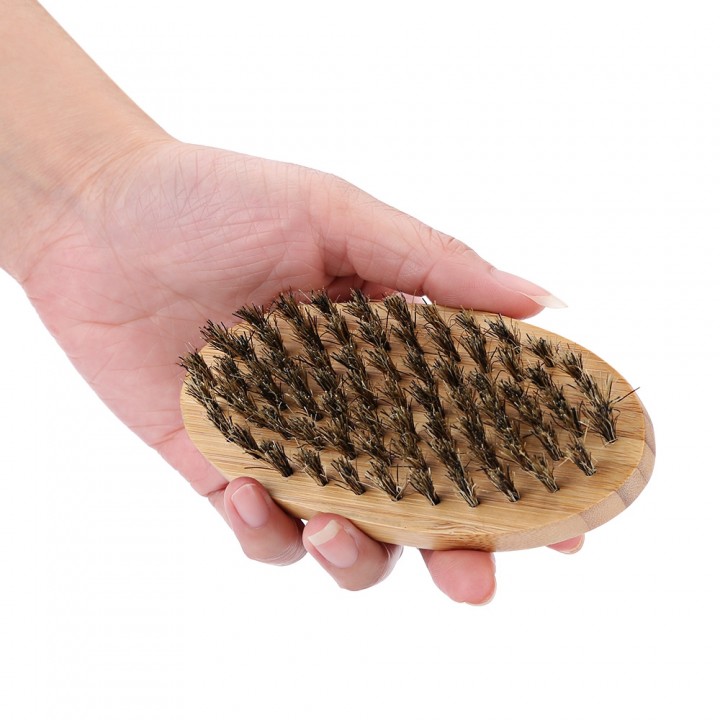 Pig Mane Hair Beard Modeling Brush Soft Facial Cle