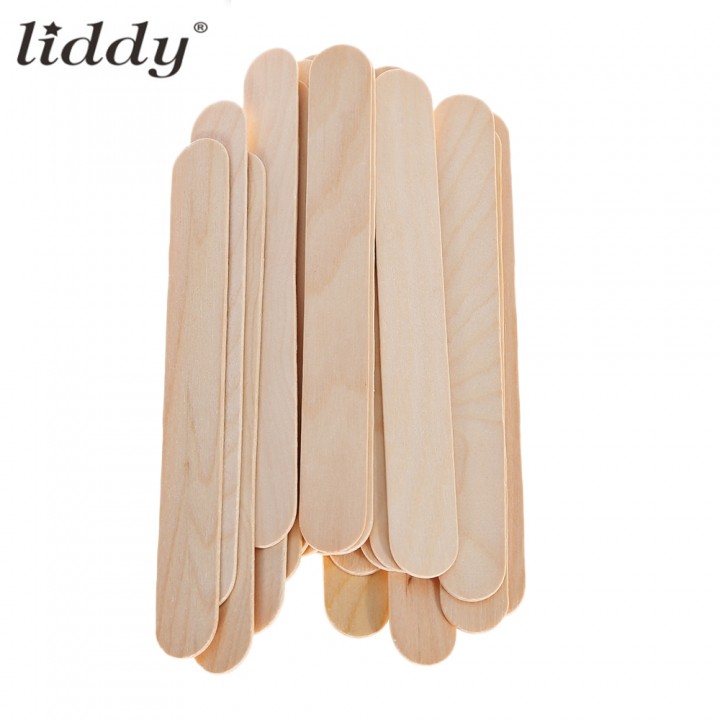 LIDDY 20PCS Disposable Wooden Tongue Depressor Wax