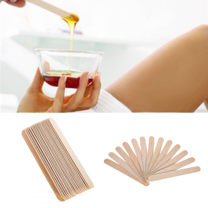 LIDDY 20PCS Disposable Wooden Tongue Depressor Wax