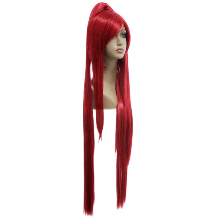 Dark Red Full Wigs with Ponytail Cosplay for Puell