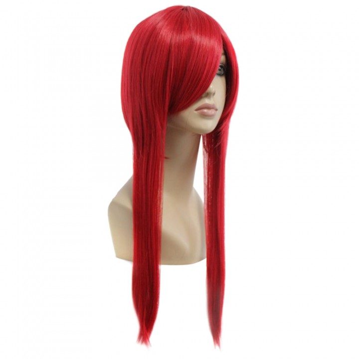 Dark Red Full Wigs with Ponytail Cosplay for Puell
