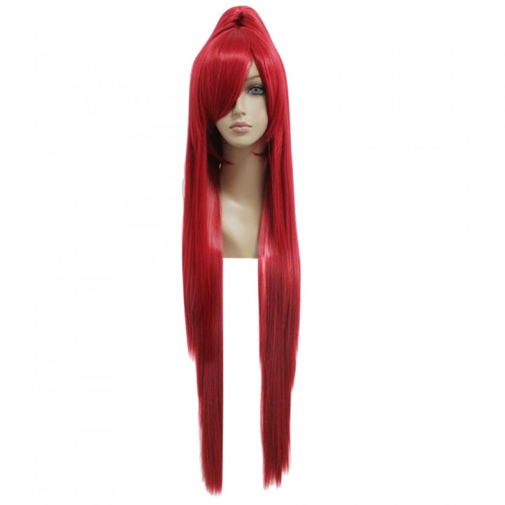 Dark Red Full Wigs with Ponytail Cosplay for Puell
