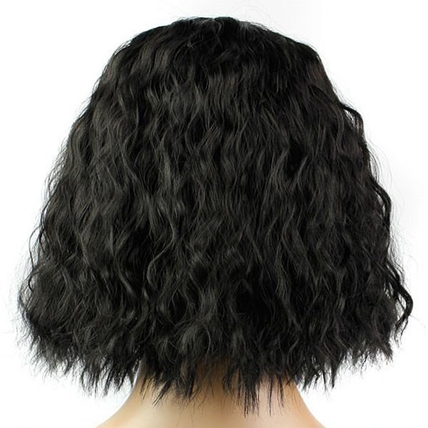Trendy Centre Parting Charming Medium Curly Black