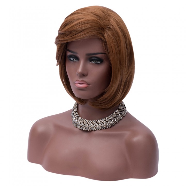 Medium Side Part Straight Feathered Bob Synthetic