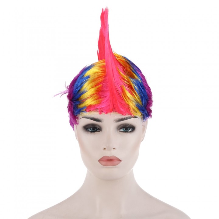 Groovy Rainbow Mohawk Wig Fans Hair Party Cosplay