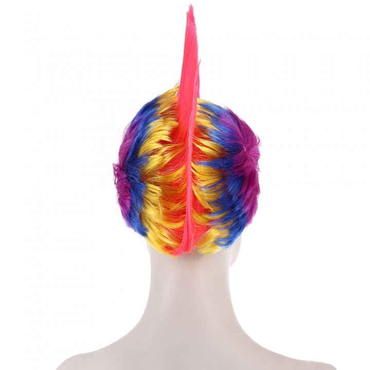 Groovy Rainbow Mohawk Wig Fans Hair Party Cosplay