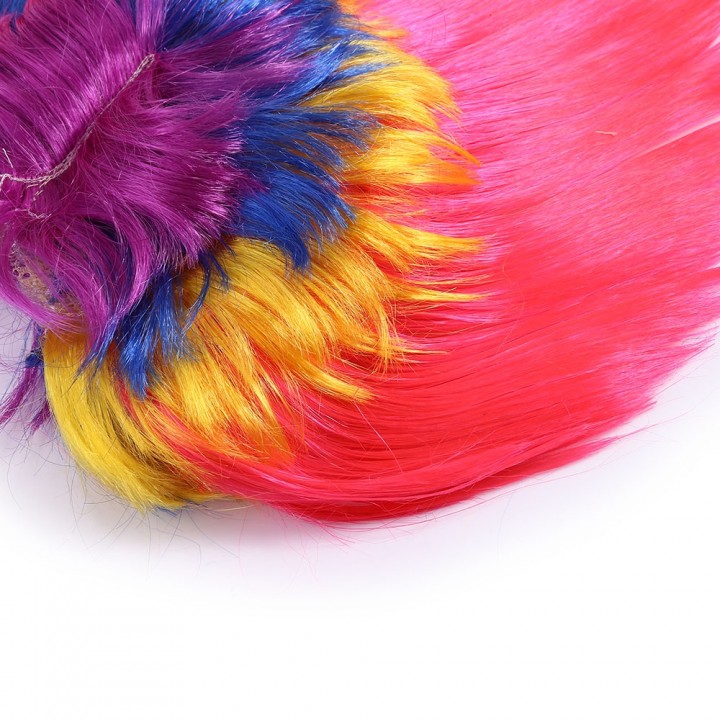 Groovy Rainbow Mohawk Wig Fans Hair Party Cosplay